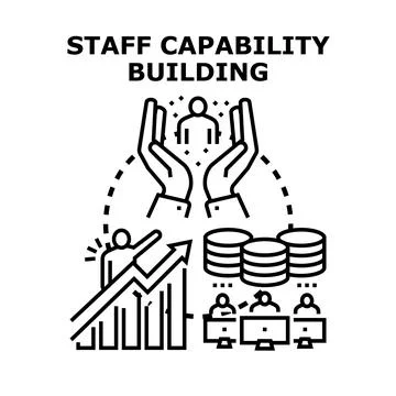 Staff capability building improving business performance 库存插图