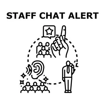 Staff chat alert notification concept vector illustration Stock Illustration