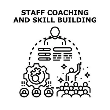 Staff coaching and skill building for professional development Stock Illustration