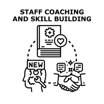 Staff coaching skill building and professional development concept 스톡 일러스트