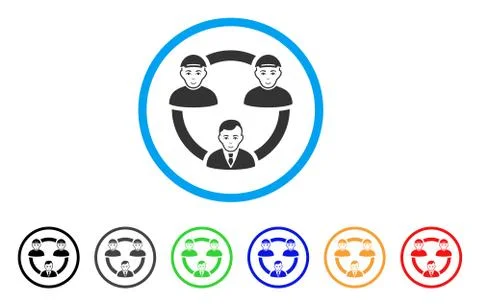 Staff Collaboration Network Rounded Icon Stock Illustration