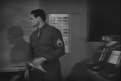 Staff collect weather data from 8th Bomber Command - 1944 Stock Footage 108319131