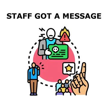 Staff communication warning about dangerous message Stock Illustration