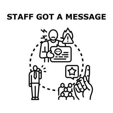 Staff communication warning about dangerous message Stock Illustration