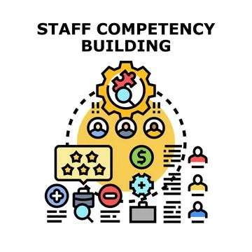 Staff competency building and skill development process Stock Illustration