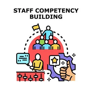 Staff competency building professional development skill enhancement Stock Illustration