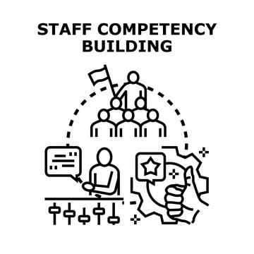 Staff competency building professional development skill enhancement Stock Illustration
