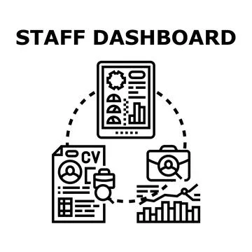 Staff dashboard concept for human resources management Stock Illustration