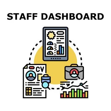 Staff dashboard concept for human resources management Stock Illustration