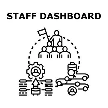 Staff dashboard managing team performance and business workflow Illustrazione stock