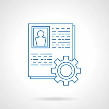 Staff data collection blue line vector icon Stock Illustration