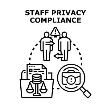 Staff data privacy compliance and information security Stock Illustration