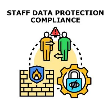 Staff data protection compliance and company internet security Stock Illustration