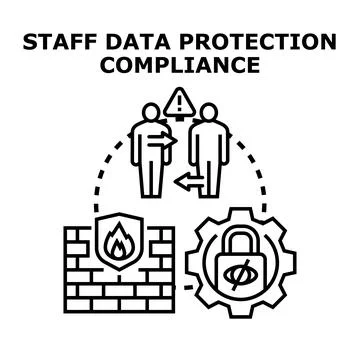 Staff data protection compliance and company internet security Stock Illustration