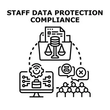 Staff data protection compliance and legal regulation concept イラスト素材