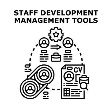 Staff development management tools concept illustration 스톡 일러스트