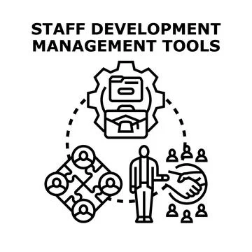 Staff development management tools concept Stock Illustration