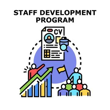 Staff development program improving employee career growth Illustration