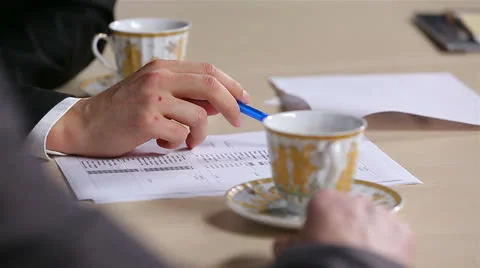 Staff to discuss the contract Stock Footage 22561928