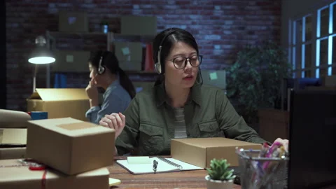 Staff discussing and help client solving problem Stock Footage 151403806