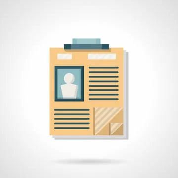 Staff documentation flat color vector icon Stock Illustration