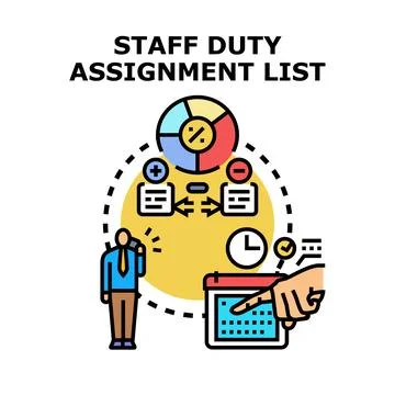 Staff duty assignment list planning concept Stock Illustration