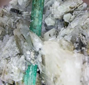 Staff Emerald in matrix raw gem stone Stock Photos