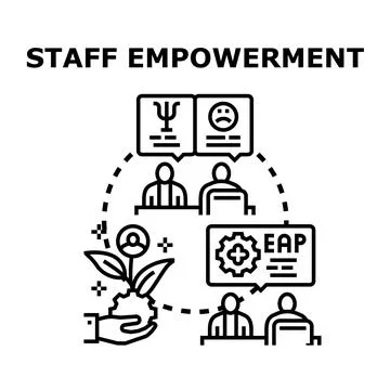 Staff empowerment program for employee development and support Illustrazione stock
