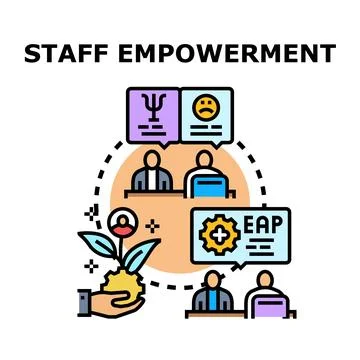 Staff empowerment program for employee development and support Stock Illustration
