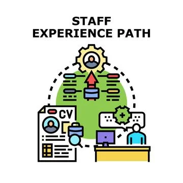 Staff experience path building career development strategy Stock Illustration