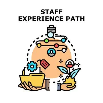 Staff experience path leading to professional development Stock Illustration