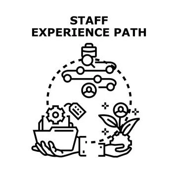 Staff experience path leading to professional development Stock Illustration