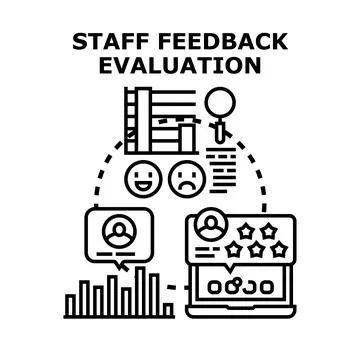 Staff feedback evaluation process analyzing performance vector Stock Illustration
