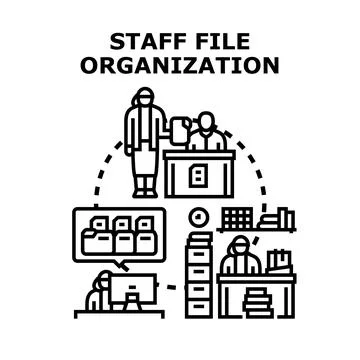 Staff file organization vector concept illustration 库存插图