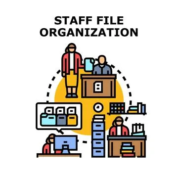 Staff file organization vector concept illustration Illustrazione stock