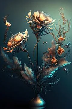 Staff of flowers Stock Illustration