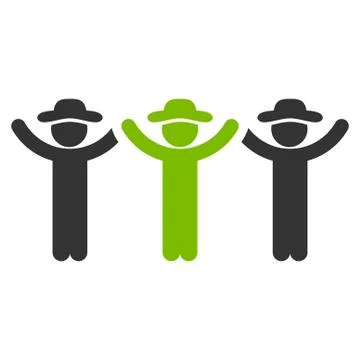 Staff Hands Up Roundelay Icon Stockillustratie