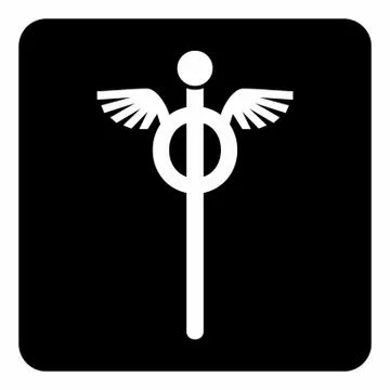 Staff of Hermes icon Stock Illustration