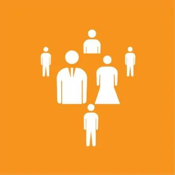 Staff icon. Vector illustration style is flat symbol on yellow background. De Stock-Illustration