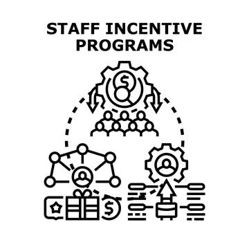 Staff incentive program offering rewards for employee performance Stock Illustration