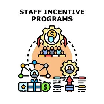 Staff incentive program offering rewards for employee performance Ilustração Stock