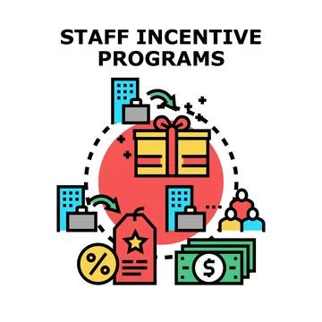 Staff incentive programs offering employee rewards and motivation Illustrazione stock