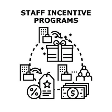 Staff incentive programs offering employee rewards and motivation Illustrazione stock