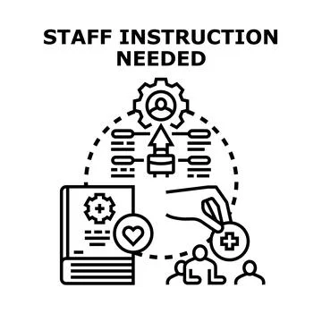 Staff instruction needed for professional development training Stock Illustration