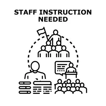 Staff instruction preparing for goals and leadership Illustrazione stock