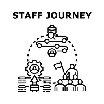 Staff journey process moving development career path Stock Illustration