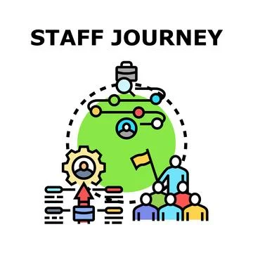Staff journey process moving development career path Stock Illustration