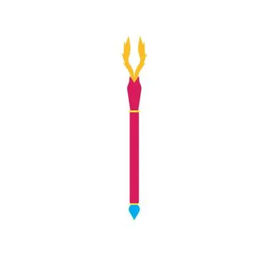  Staff magic vector wizard magical fantasy illustration wand isolated icon... Stock Photos
