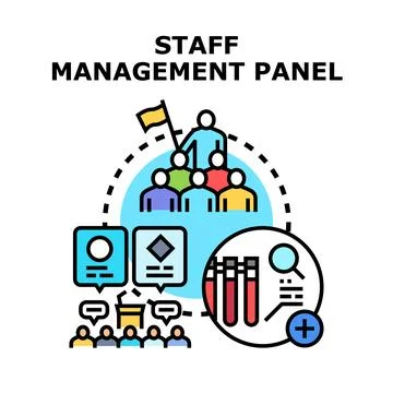 Staff management panel visualizing human resources 스톡 일러스트