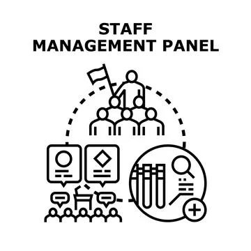 Staff management panel visualizing human resources 스톡 일러스트